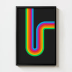 Retro Rainbow Print Triptych Set