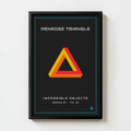 Penrose Triangle Print art print, the impossible Penrose triangle, optical illusion art