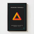 Penrose Triangle Print art print, the impossible Penrose triangle, optical illusion art