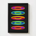 Retro Geometric Rings Print art print, concentric rings in warm mid-century color