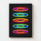 Retro Geometric Rings Print art print, concentric rings in warm mid-century color