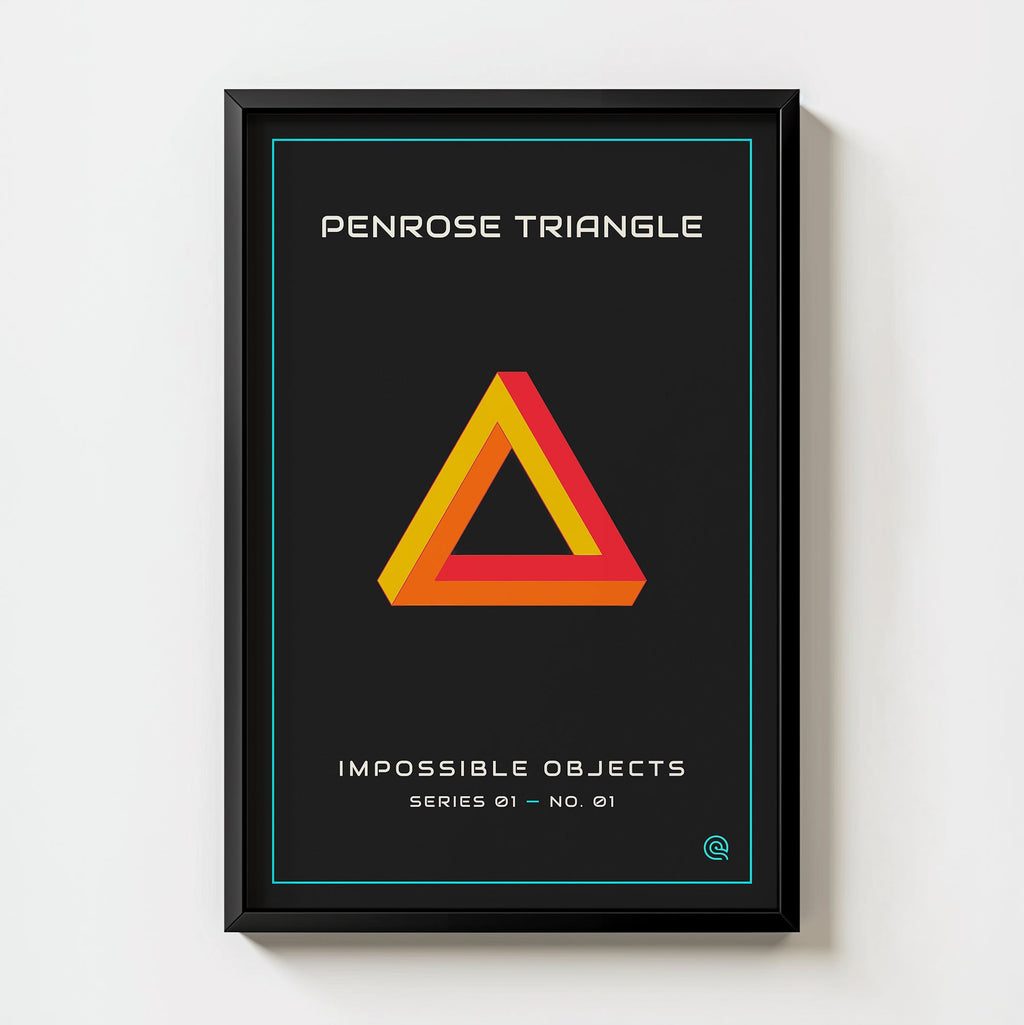 Penrose Triangle Print — Digital Download digital download, the impossible Penrose triangle, optical illusion art